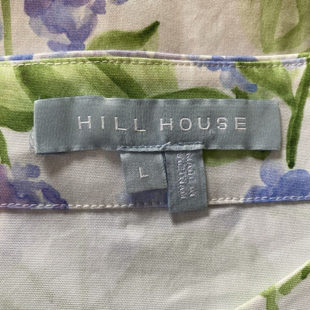Hill House Blue Hydrangea Print The Artemis Bell Sleeve Shift Dress Size Large - Picture 15 of 16